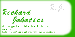 richard jakatics business card